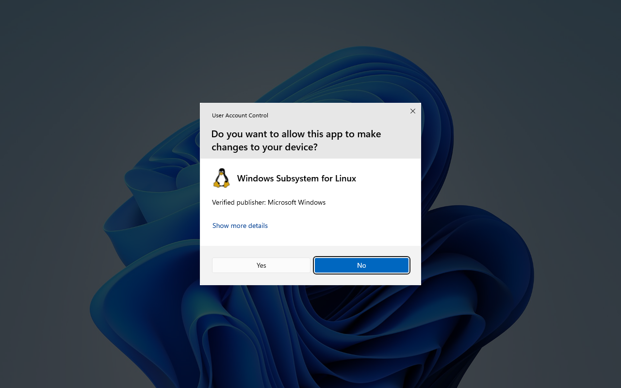 Windows User Account Control asking to allow a required system change