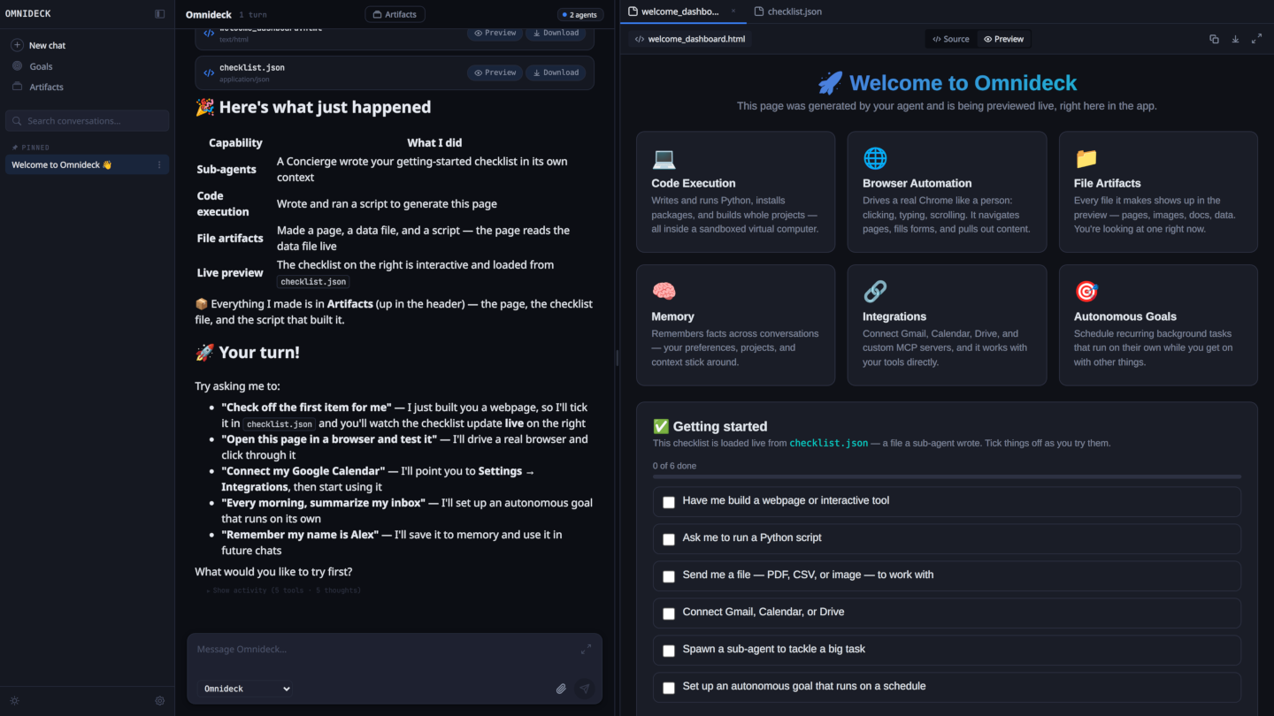 Omnideck full interface
