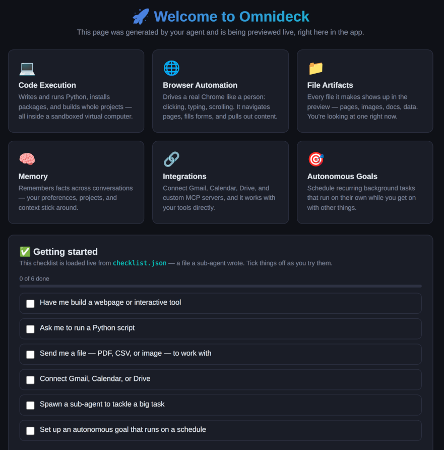 Omnideck agent workbench interface